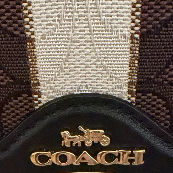 NWT Coach Anna Foldover Clutch Crossbody Bag in Brown and Black - Picture 2 of 13